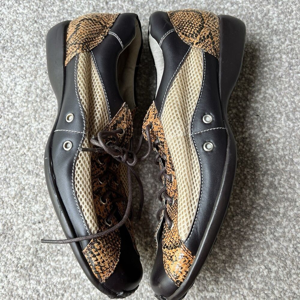 Newport‎ News Mens Dress Shoes Sz 11 Snake Pattern Brown Tan Patent Leather - Picture 11 of 12